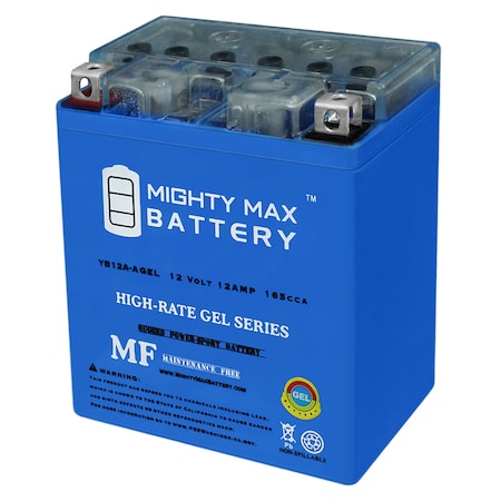 Mighty Max Battery Sealed Lead Acid Battery, 12 V, 12 AH, Nut and Bolt Terminal, GEL Chemistry YB12A-AGEL54